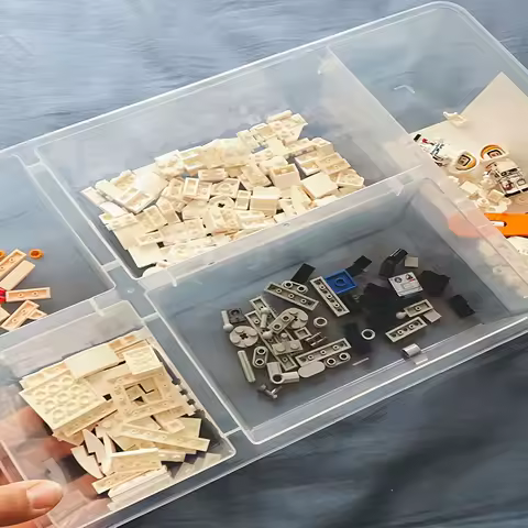 2PCS Divided Storage Box, Multi-Grid Plastic Organizer for Art Supplies Lego Building Blocks, Drawer Classification Container