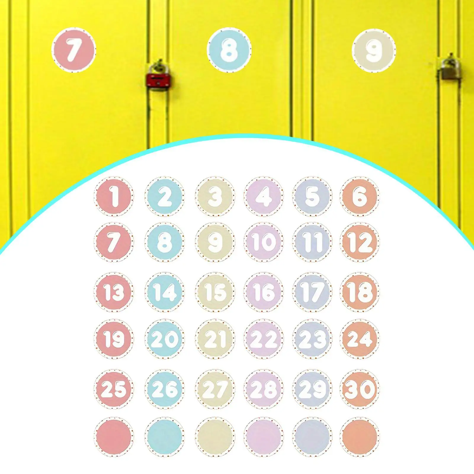 Number Stickers 4 Inch Self Stick Floor Markers for Classroom Kindergarten Line Up Decals Removable for Kids