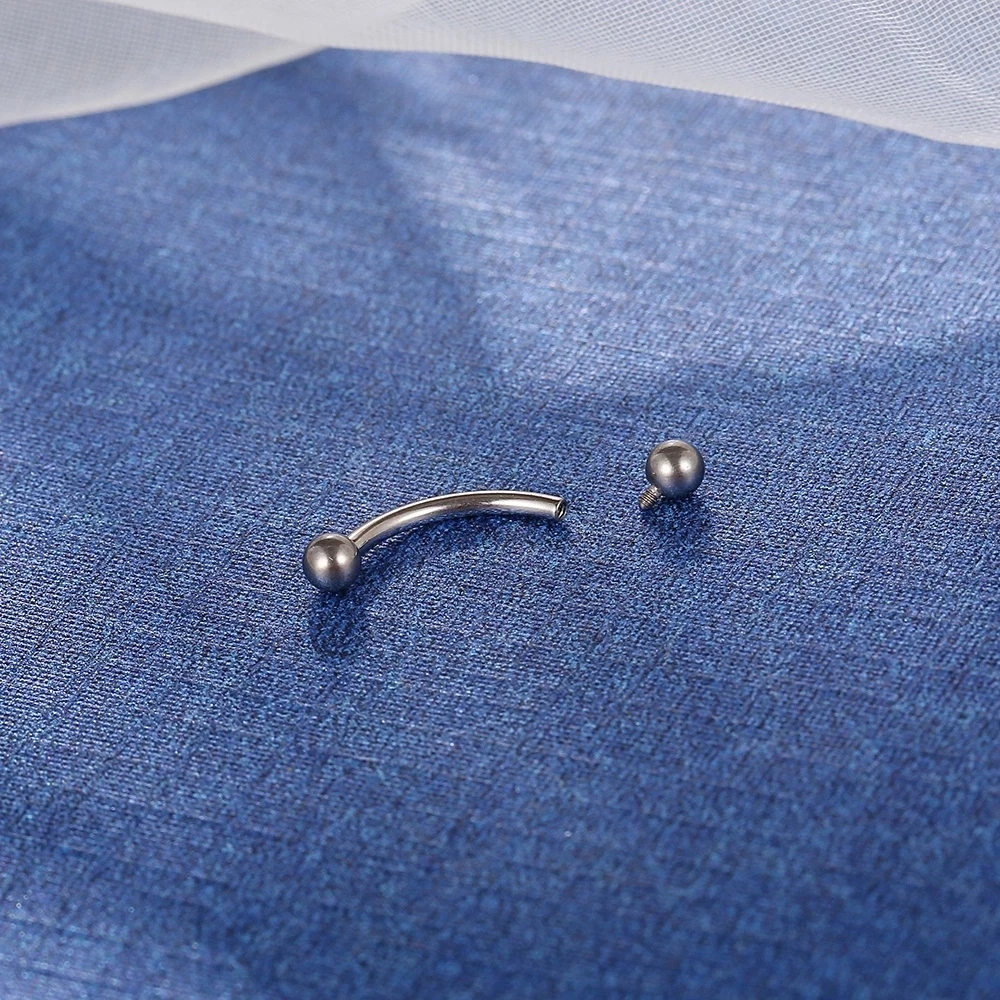 1/5PCS ASTM F136 Titanium Internally Threaded Eyebrow Piercing Rook Curved Barbell Kit Eyebrow Tragus Lip Rings