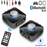 M5 LED Display Bluetooth 5.0 Audio Transmitter Receiver 3.5mm AUX R/L RCA TF/U-Disk Jack Wireless Adapter With MIC For Car TV PC
