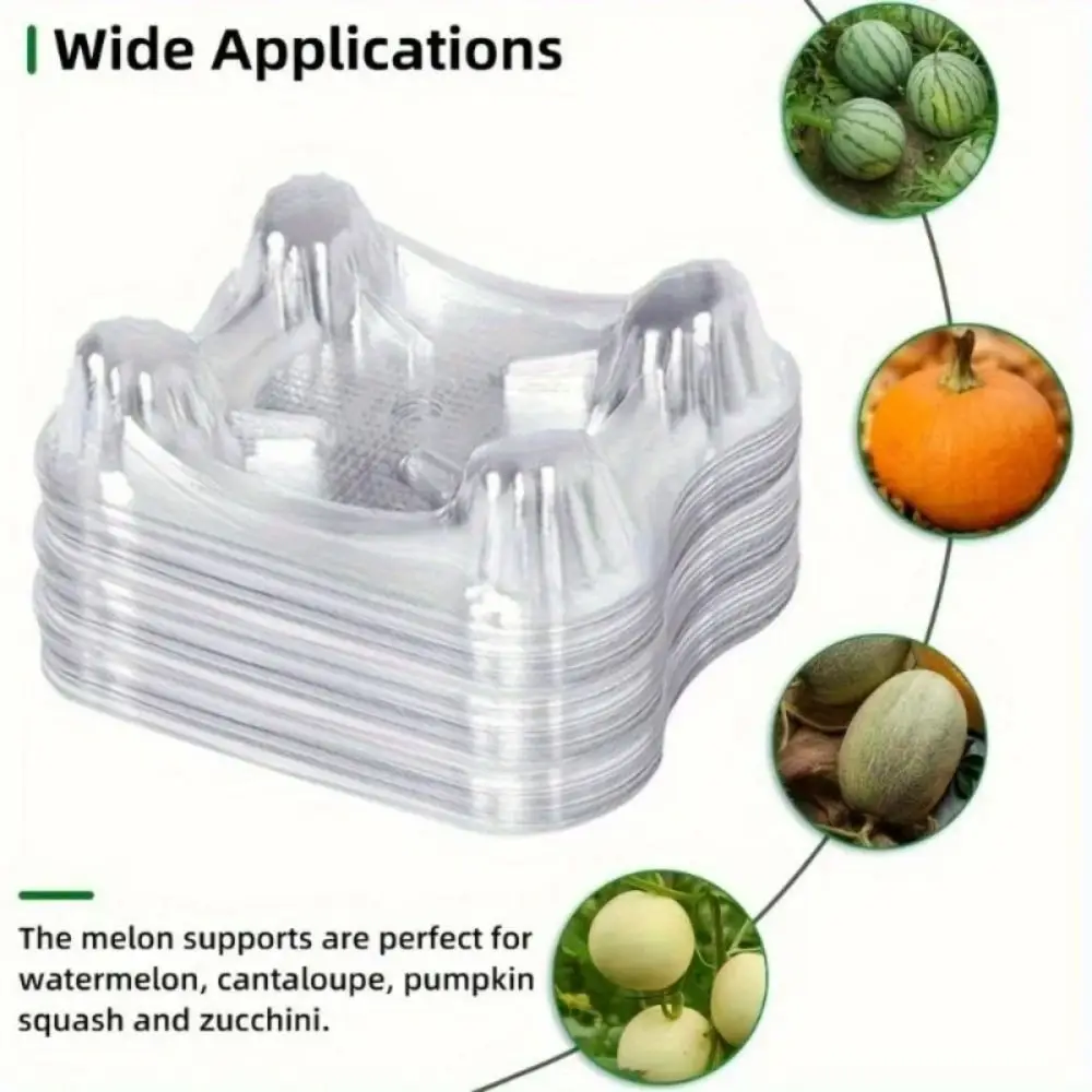 20/50Pcs Plastic Watermelon Holder Thickened Transparent Plastic Planting Pad Round Groove Shape Anti-Rotten Design