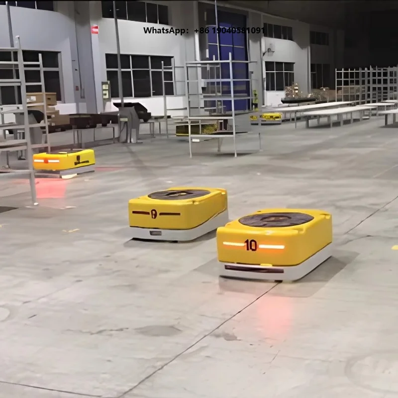 Efficient Smart AGV System Automated Guided Vehicle Robot Warehouse Material Handling Intralogistics Navigation Trolley