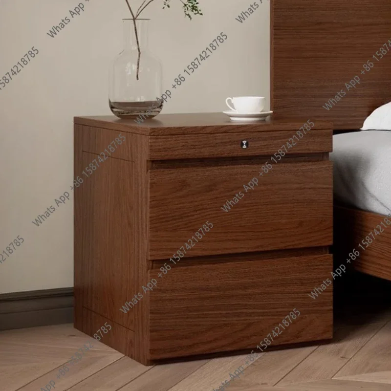 X5 L Wooden Bedside Cabinet Multifunctional Hidden Grid Bedside Table Concealed Side Table Storage Locker Cabinet Bedroom Furnit