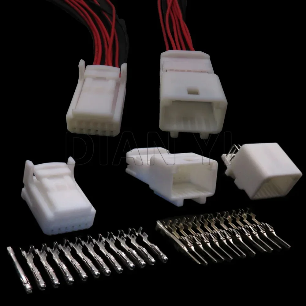 1 Set 12 Way Car Navigation Audio Unsealed Socket With Terminal Auto Wire PCB Plug AC Assembly 1318774-1 1318772-1 1473407-1