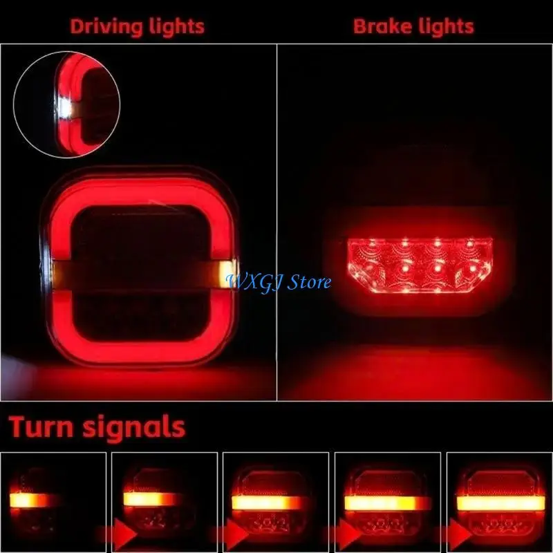 37JE Shockproof Waterproof LED Trailer Light with Integrated Multiple Functions Pair