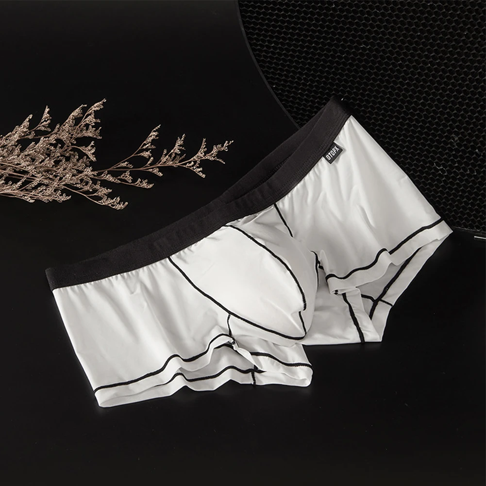 Sexy U Convex Scrotum Pouch Boxer Trunks Mens Underpants Enhancing Underwear Low Waist Sweat Breathable Boxers Shorts