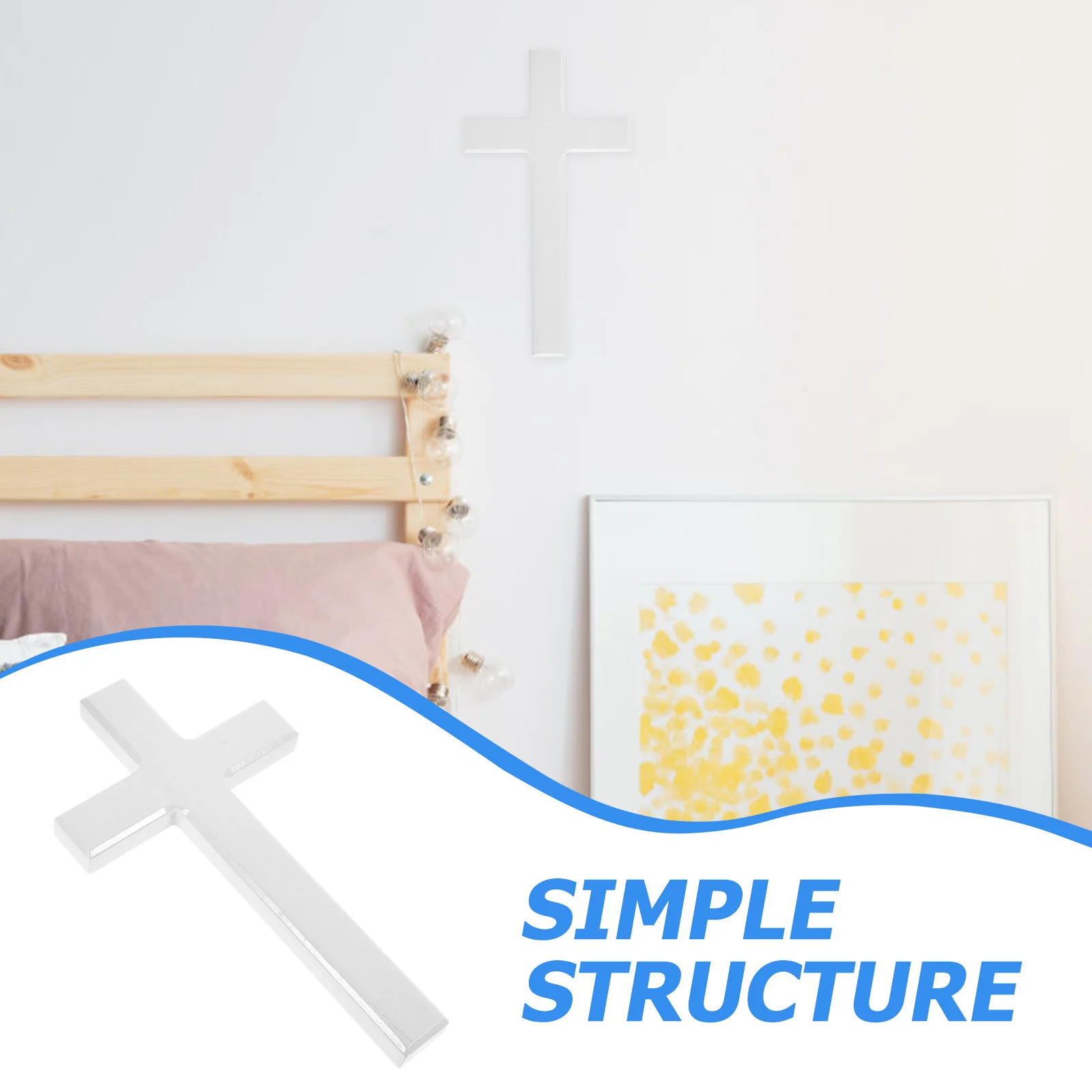 

Wood Wall Cross Medium Size Round Edges Jesus Figure Christian Cross Ornament for Home Living Room Dining Room Wall Decoration