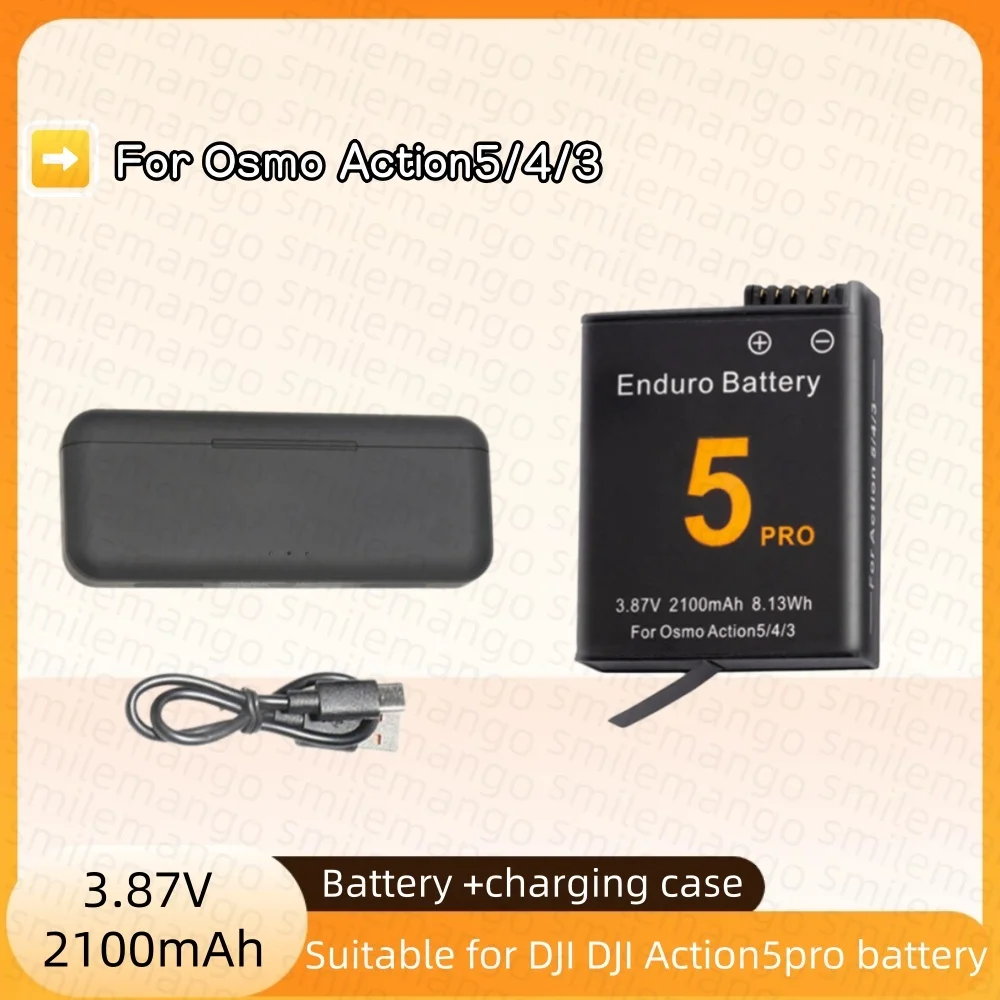 Battery for DJI Osmo Action 5 Pro Camera Batteries 3 Slots F