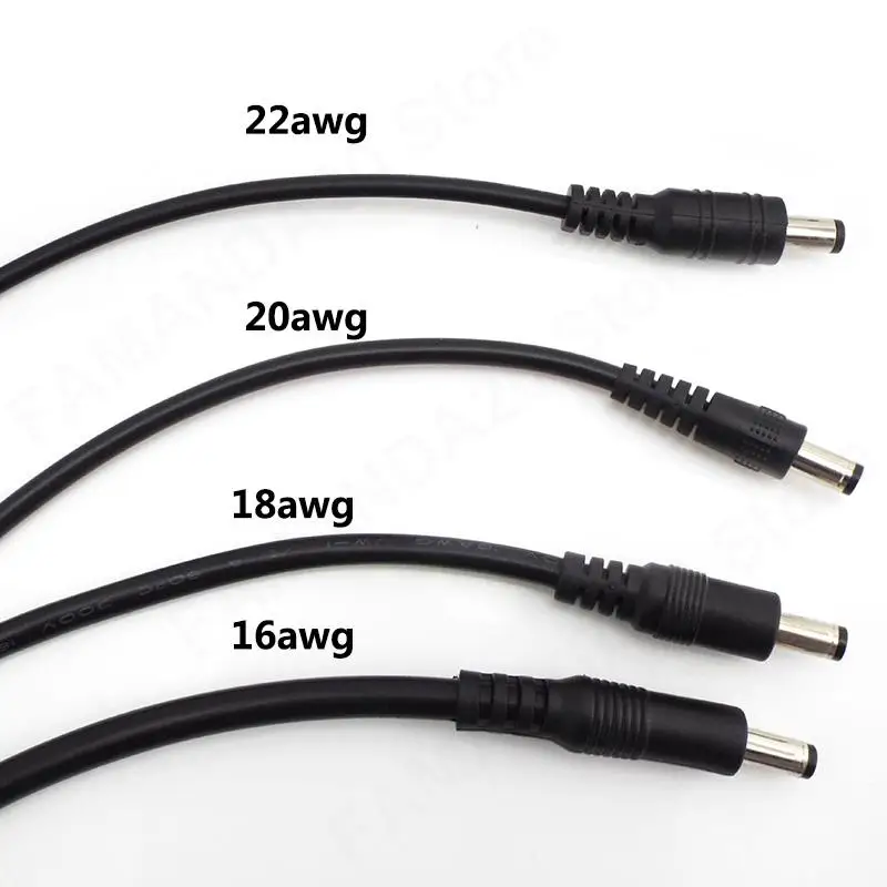 16/18/20/22awg 7A 10A DC Male Female Power Supply Connector extension Cable 5.5x2.1mm Copper Wire Current LED Strip light M20