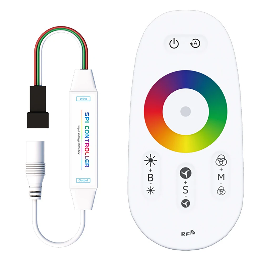 LED Controller Mini Symphony 2.4G Wireless Full Press 433 RF Remote Control LED Controller Marquee Dimmer (RGB)