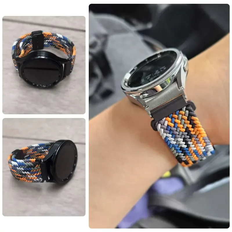 20mm 22mm Magnetic Braided Loop Nylon Strap For Huawei Watch 4/3/GT5 Pro-4-3-2-2e Samsung Watch 7 6 5 4 3 Gear S3 Active 2 Band image 4