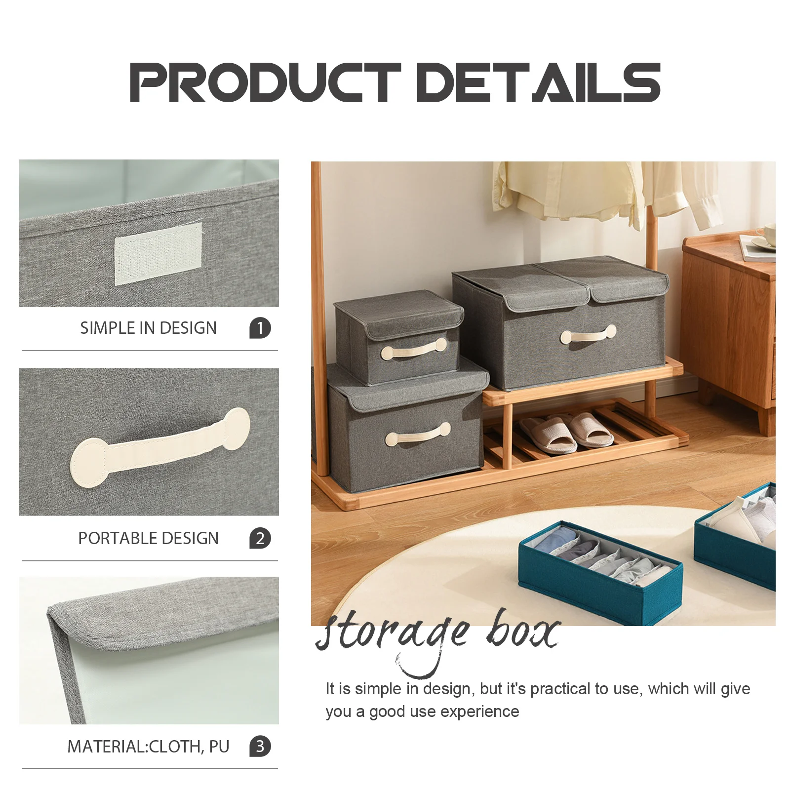 

Multifunctional Folding Storage Box Clothes Container Practical Simple Design for Bedroom Organization Folding Storage Box