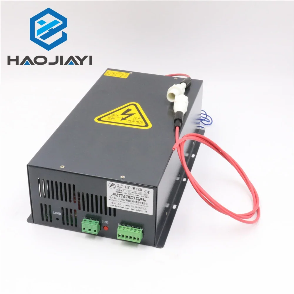 HAOJIAYI 100-120W CO2 Laser Power Supply for CO2 Laser Engraving Cutting Machine HY-W120 T / W Series