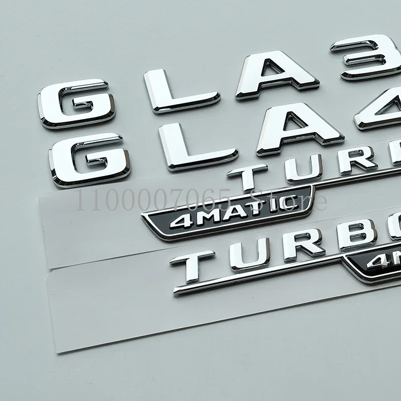 2017 chrome silver Letters GLA35 GLA45 GLA45S Turbo 4matic 4matic+ Emblem for Car Side Trunk X156 H247 Sticker