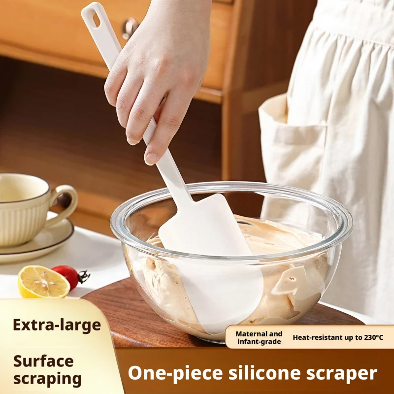 Food Grade Silicone Spatula, Heat Resistant Integrated Scraper, Cake Cream Smoother Mixing Shovel for Home Baking