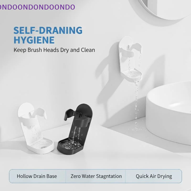 No Drill Electric Toothbrush Holder Wall Mounted Durable ABS Strong Adhesive Space Saver for Bathroom Shower Storage