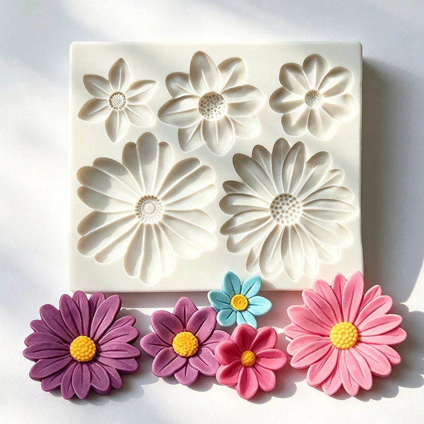 Sunflower Daisy Silicone Mold Sugarcraft Chocolate Cupcake Baking Mold Fondant Cake Decorating Tools