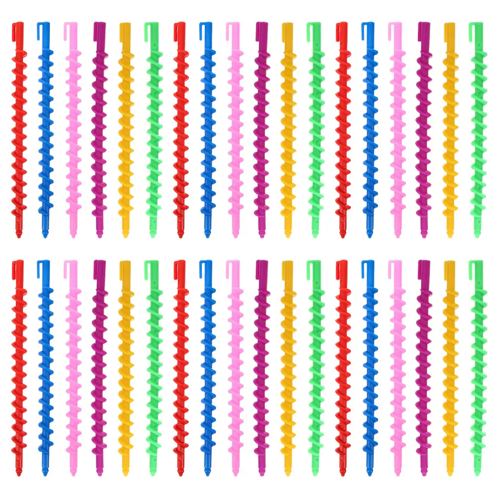 

40Pcs Spiral Curlers ABS Spiral Rods for Curly Hair Perm Rollers Women Hairdressing Tool Set Tight Curls Roller Kit