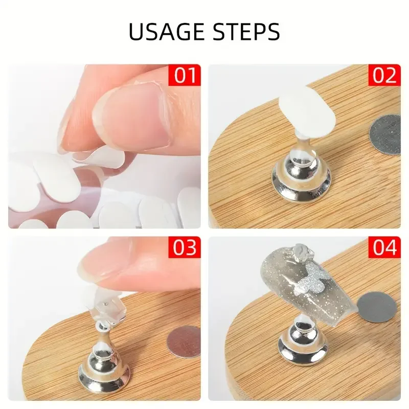 Stojak ekspozycyjny do zdobienia paznokci Dwustronna taśma do paznokci Przezroczysta naklejka samoprzylepna do ćwiczeń i projektowania wzorów na paznokciach