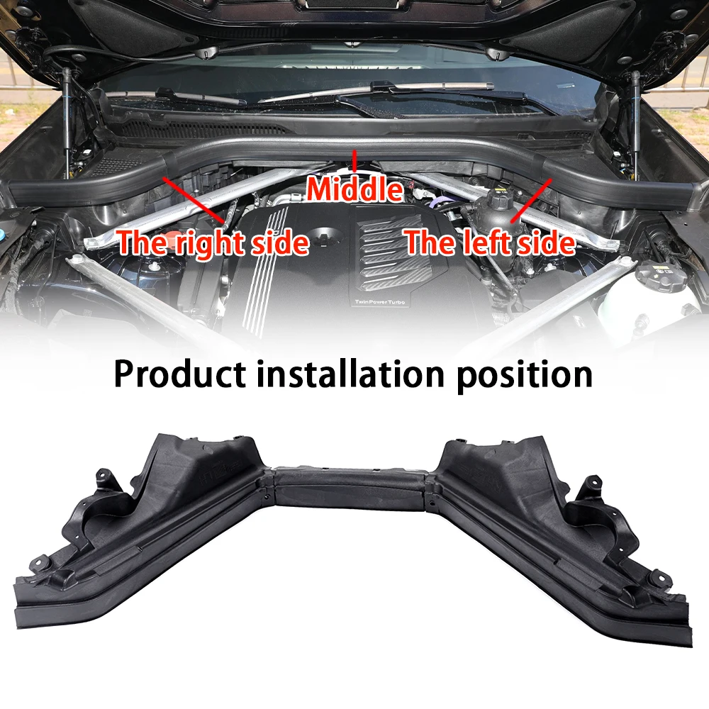 

3Pcs/Set Auto Accessories Engine Upper Compartment For BMW X5 X6 E70 E71 E72 2009 2010 2012 2013 Black Plastic Set 51717169421