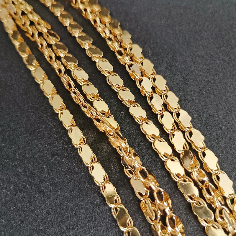 Dubai Gold Plated Handmade Twisted Chain Necklace for Men and Women, Hair Jewelry, New