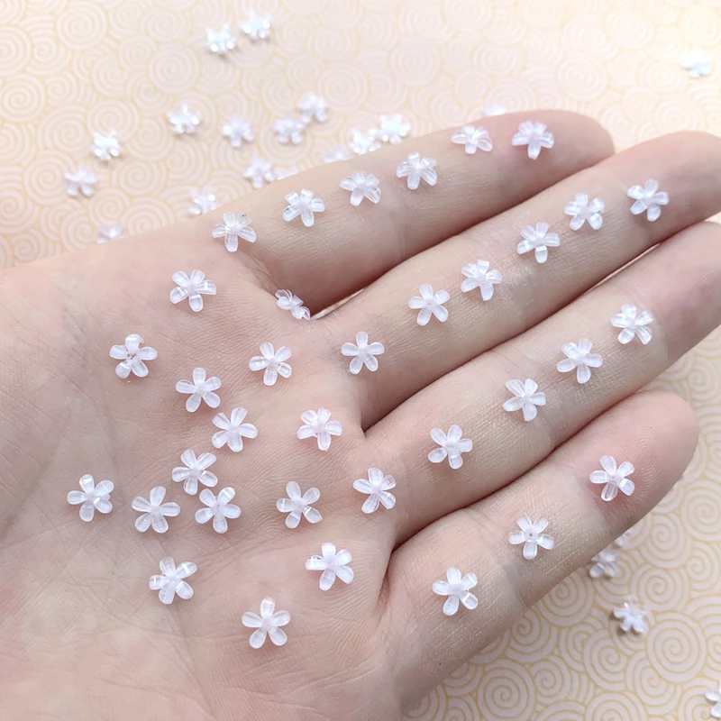 6mm White crystal flowered rhinestone nail art decorations wedding decoration rhinestone applique DIY jewelry making accessories