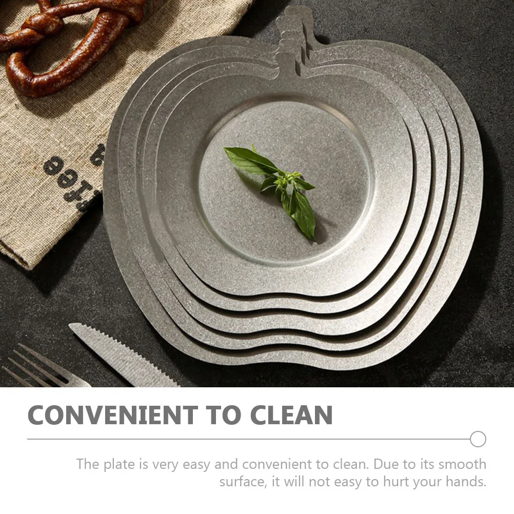 

Apple Shape Stainless Steel Plate Salad Serving Plate Fruit Storage Bbq Food Tray Restaurant Serving Dish