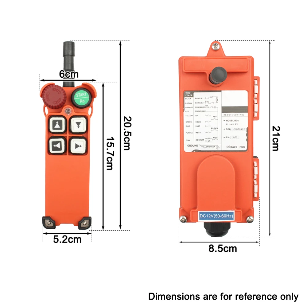 F21-4S 110V 12V 24V 220V 380V Industrial Wireless Radio remote controller crane switch pressure reset radio control crane switch