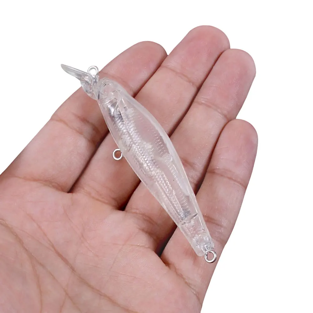 10 Stück 8,5 cm 7,1 g unlackierte Minnow-Angelköderrohlinge – transparenter DIY-Hartköderkörper – Jerkbait-Wobbler zum individuellen Bemalen/Airbrushen