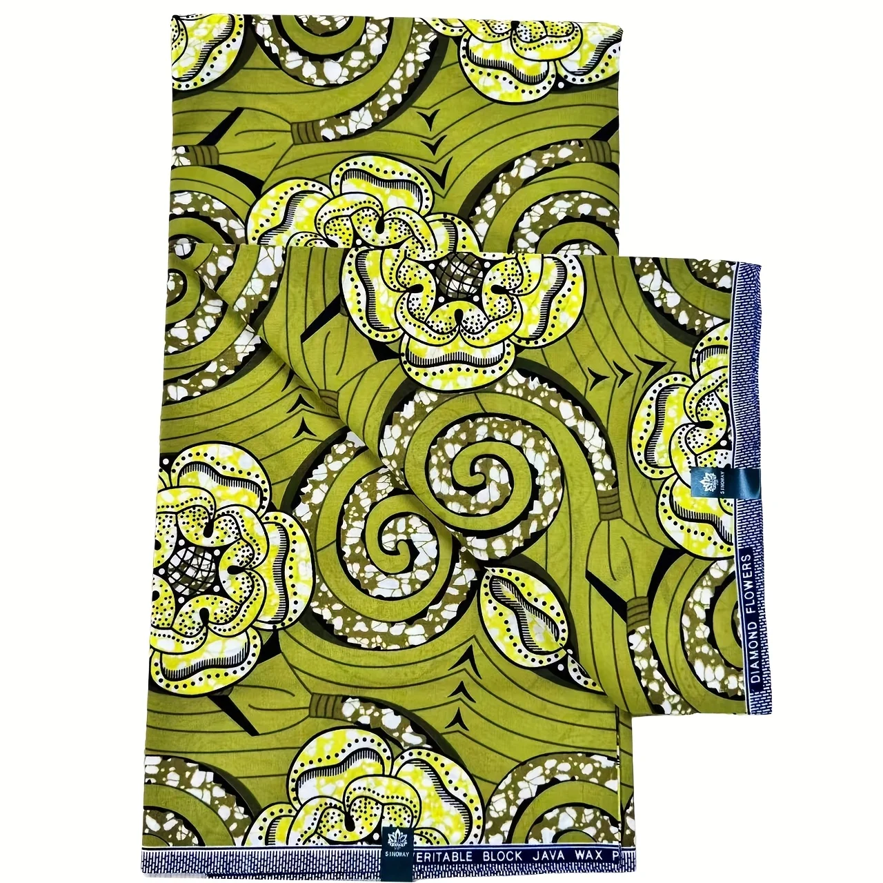 6 ياردة خمر نمط الأزهار الحمراء والزرقاء أنقرة الأفريقية المطبوعة النسيج، تستخدم للخياطة والحرف اليدوية ومشاريع DIY #5