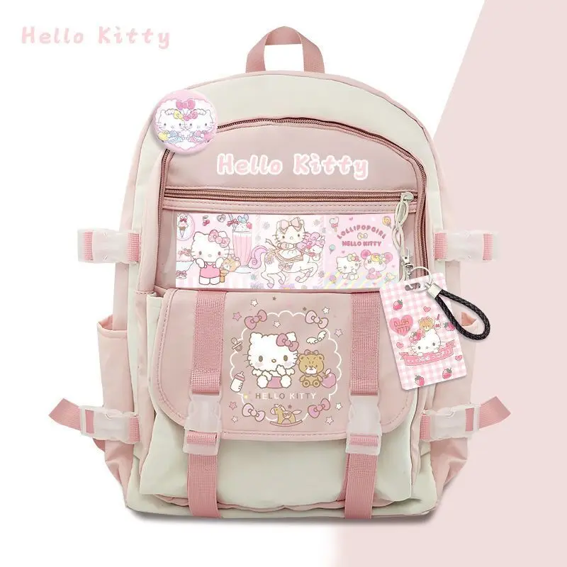 Sanrio Hello Kitty Melody Schoolbag  School Primary Large Capacity Bag Student Men's and Women's Backpacks Casual Backpack