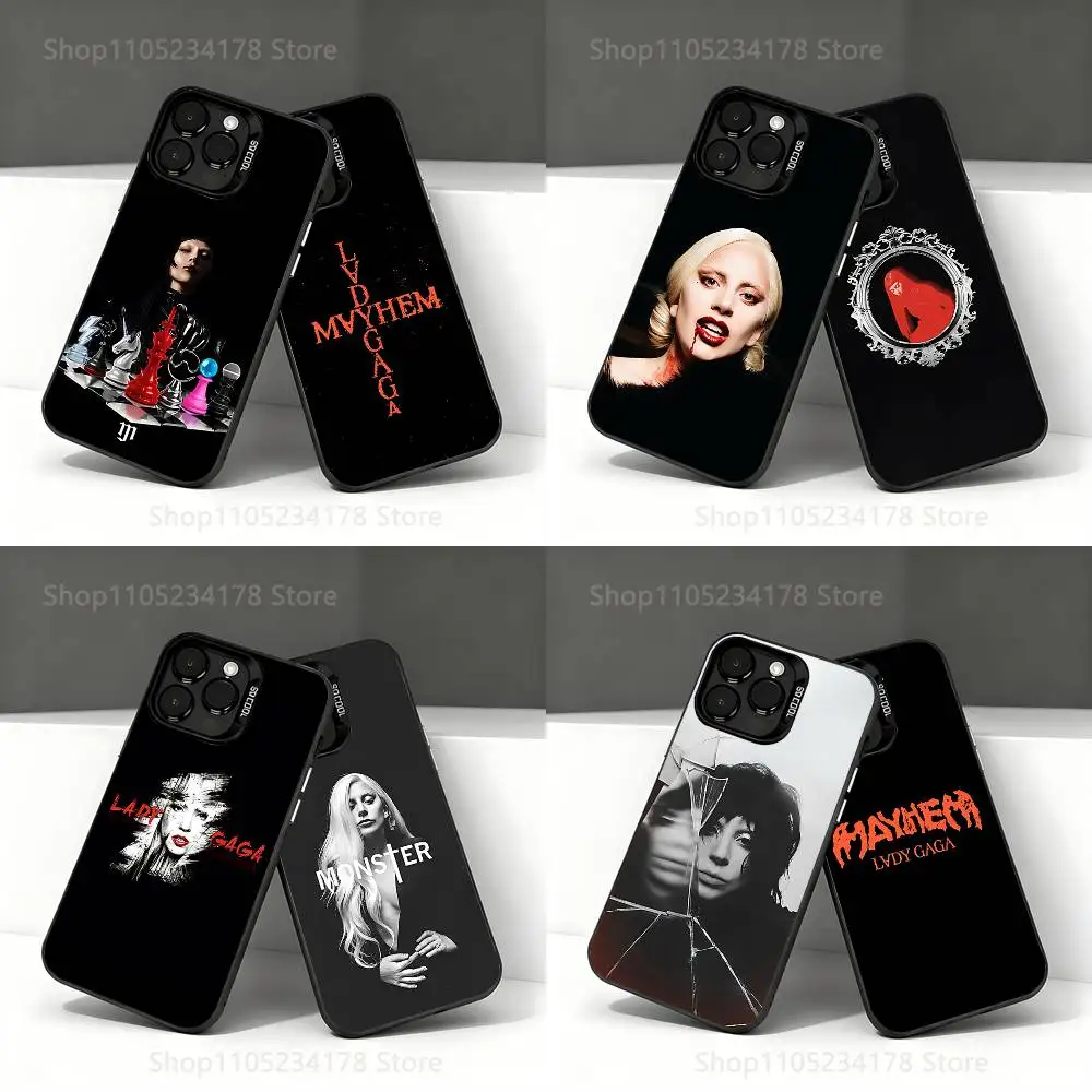 

L-LADY GAGA MAYHEM Phone Case For iPhone 17,16,15,14,13,12,11,Pro,Max,Plus,E,Air,Mini Black Tpu IMD Cover