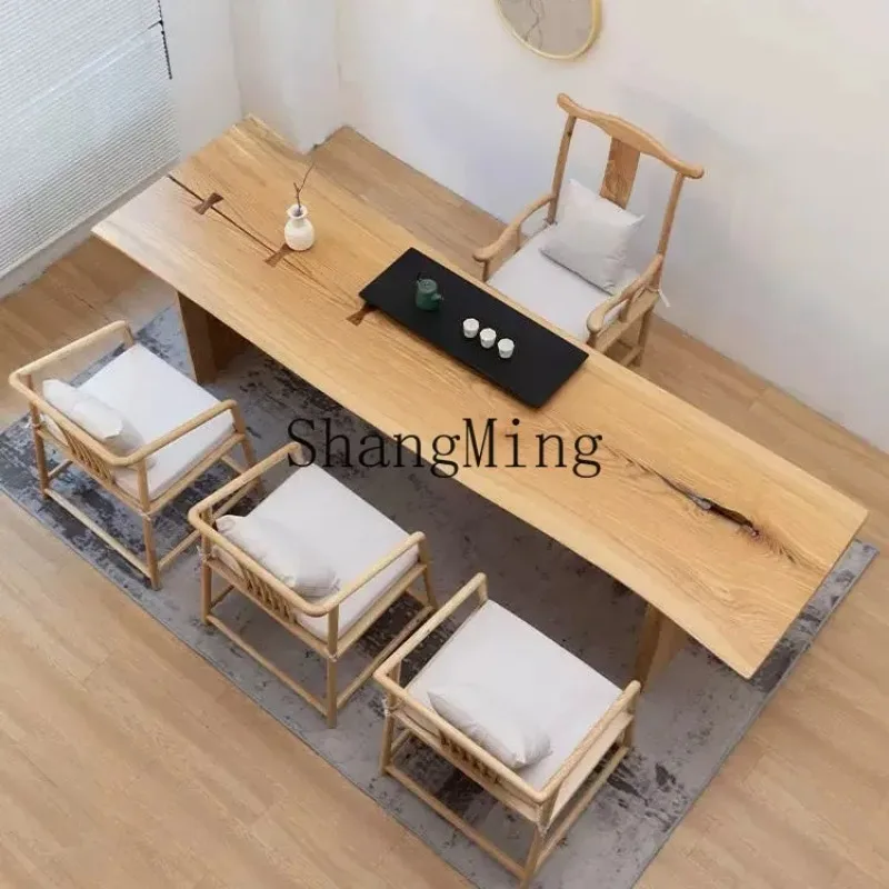 CL table à thé en bois massif table à manger domestique en bois de frêne balcon table à thé journal grand conseil bureau