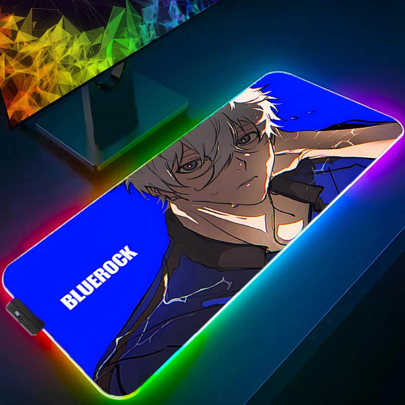 لوحة ماوس RGB B-قفل أزرق تصميم فريد من نوعه لوحة ماوس متوهجة تضيف سحرًا إلى مكتبك لوحة ماوس أساسية بسيطة XXL للعمل #3