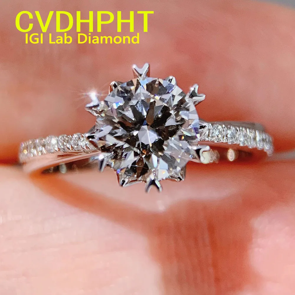 

Частное индивидуальное кольцо с бриллиантом 1 2 3 5 карат из настоящего твердого белого золота 14 карат, выращенное в лаборатории кольцо с бриллиантом IGI&GIL круглой формы D VS1 Свадебное обручальное кольцо