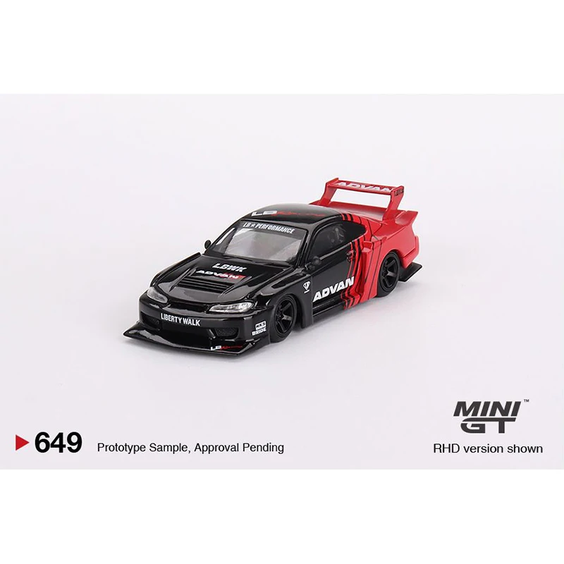 MINIGT 649 w magazynie 1:64 LBWK Super Silhouette S15 Silvia Advan Diecast Diorama kolekcja modeli miniaturowe zabawki