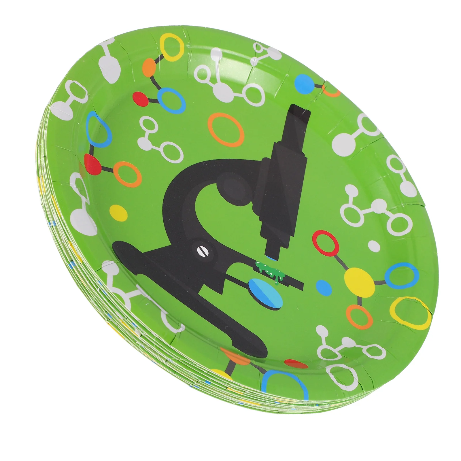 

16Pcs Science Themed Paper Plates Disposable for Kids Birthday Party Biochemistry Experiments Theme Party Tableware Supplies