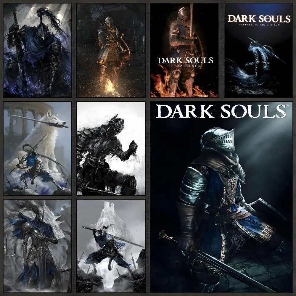 Game Dark Souls Fantasy RPG Poster Peel And Stick Wall Art PP Waterproof HD Bedroom Living Room Home Decor Gift