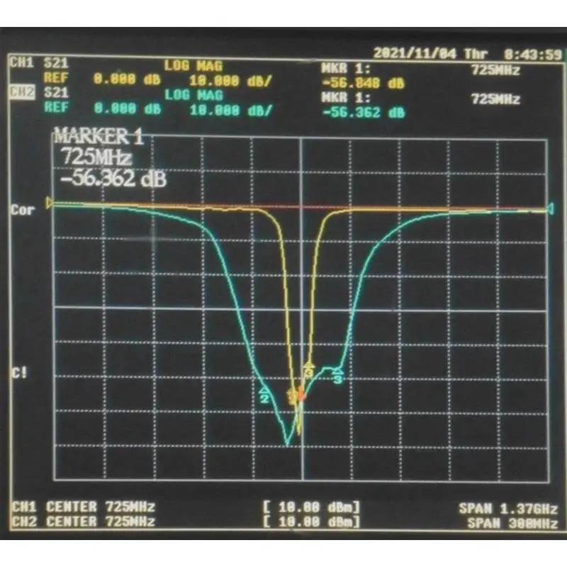 725MHz Band-stop Filter for Base Station Test, Cut Off 703~748MHz Signal, SMA Interface