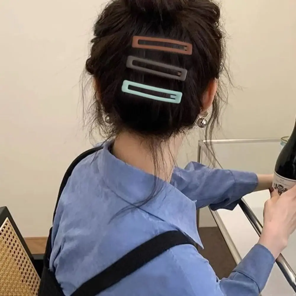 Pince à cheveux géométrique de style coréen, épingles à cheveux rectangulaires, glaçage, vêtements de sauna, accessoires pour cheveux, ensemble de 6 pièces