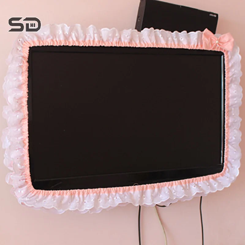 24-38 Inch TV Dust Cover Computer Monitor Protection Stick Wall-Mounted Desktop Curved Screen Soft Fabric Craft Sleeve