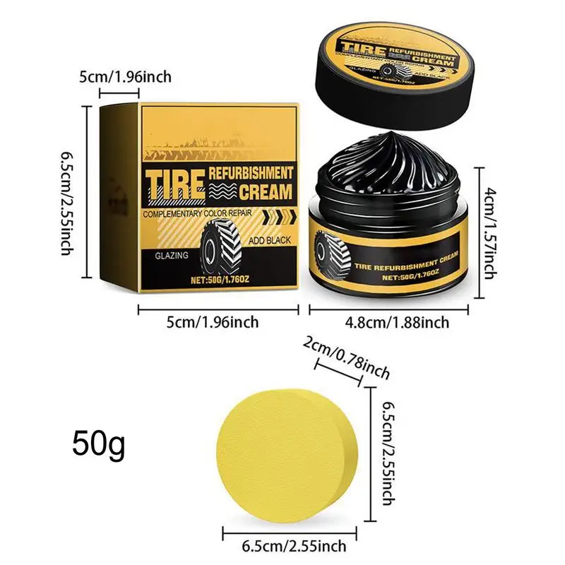 Long-Lasting Black Tire Shine Cleaning Essence 50g Tire Shine Gel Car Tire Care Agent Vehicle Tire Retreading Paste