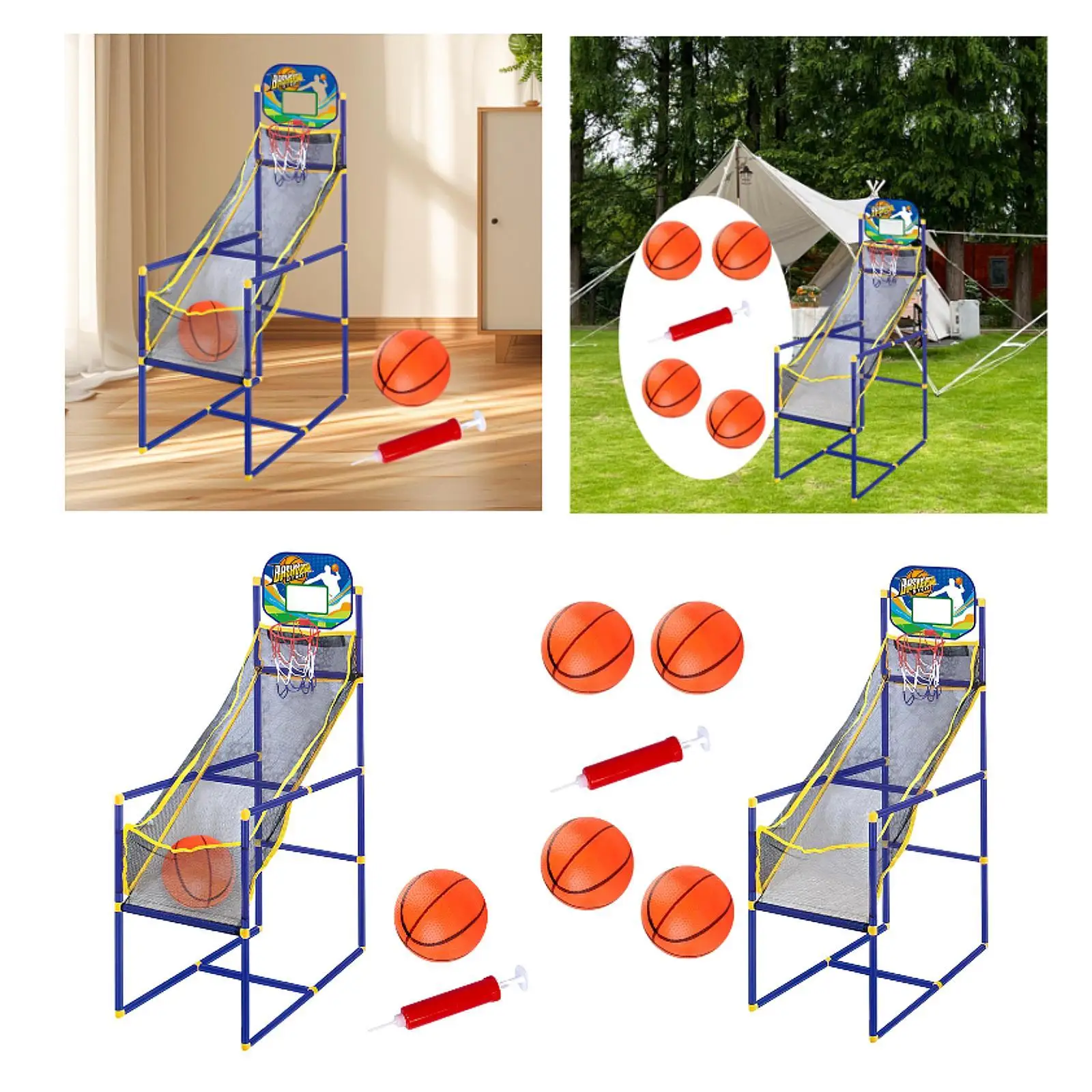 

Arcade Basketball Game Outdoor Sports Set Detachable Basketball Play and Fiesta