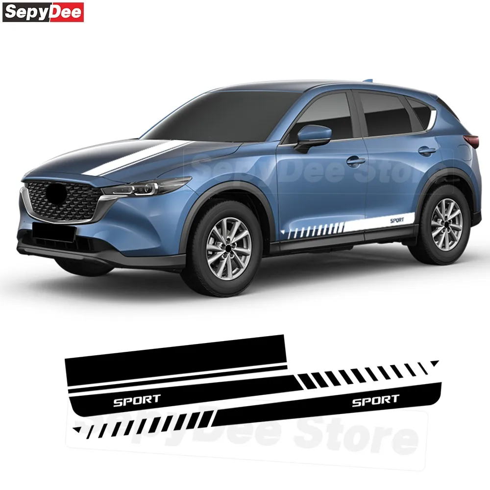 

3 шт., наклейки на капот автомобиля, гоночные спортивные полосы, наборы, виниловая наклейка для Mazda CX-5, автомобильные аксессуары