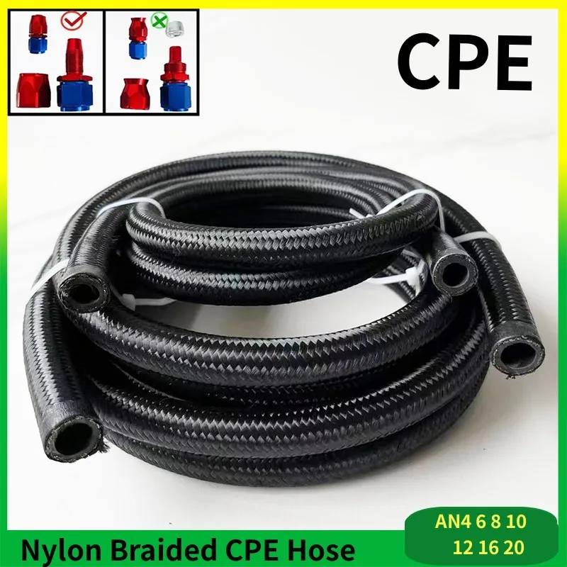 

AN4 AN6 AN8 AN10 AN12 AN16 AN20 Nylon CPE Hose Car Fuel Hose Oil Gas Cooler Line Turbo Pipe Nylon Braided Inside CPE Rubber