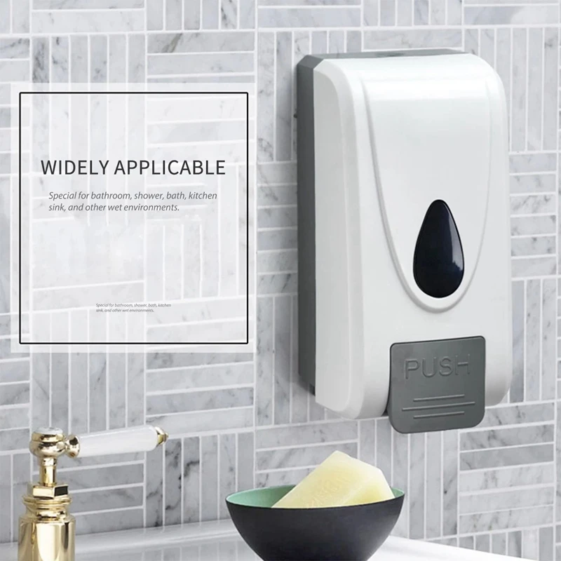 1000ML Manual Foaming Soap Dispenser Wall Mounted Hand Foam Soap Dispenser Push Pump Foaming Soap Dispenser