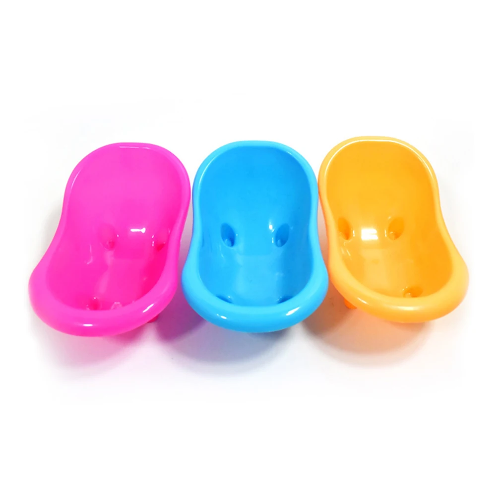 

15.5x9x7.5cm Bath Toys for Hamster Mice Small Animal Pet Bathtub Plastic Durable Bright Color Cute Design Easy Clean Yellow