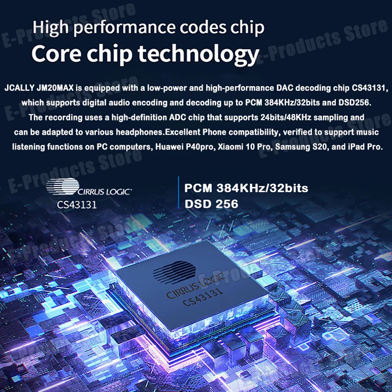 JCALLY JM20 Max Digital Audio Adapter Dual Chip CS43131+SGM8262 Chip Portable Code Amplifier Type C To 3.5mm Earphone Amplifier