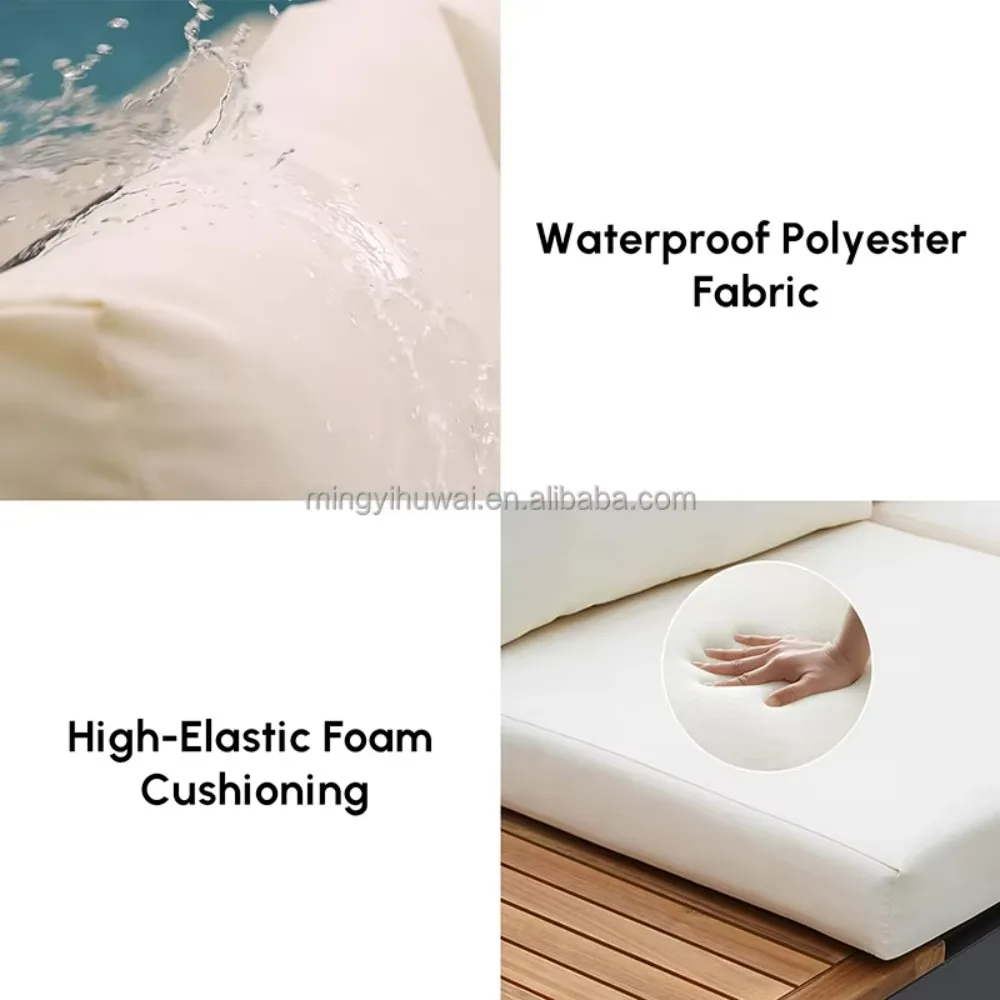 الحديثة الفاخرة أثاث خارجي حديقة فناء خشب الساج طقم أريكة خشبية الألومنيوم في الهواء الطلق طقم أريكة الأثاث الأريكة مجموعة