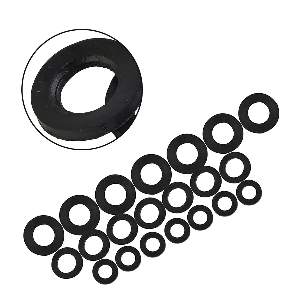 21 buah cincin karet datar Gasket cincin penyegel pipa fleksibel kamar mandi karet segel pengganti cincin segel 3/8 "1/2" 3/4"